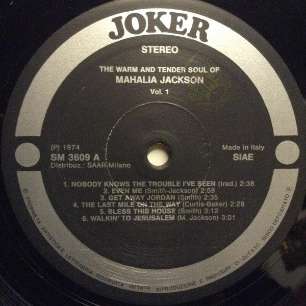 The Warm And Tender Soul Of Mahalia Jackson - Vol. 1