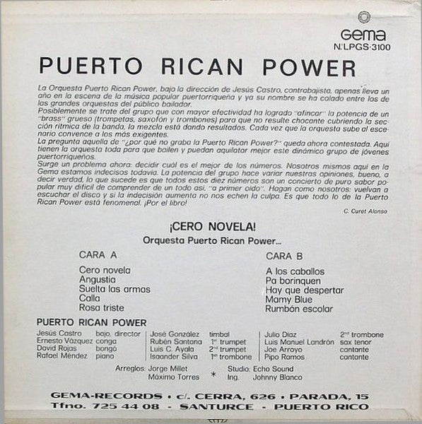 Release: Cero Novela-Vinyl-Puerto Rico-1970-LPGS-3100-27349125