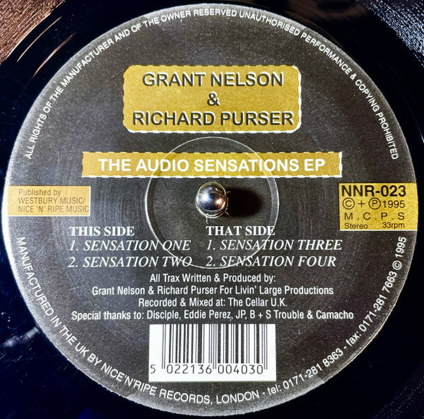 Release: The Audio Sensations EP-Vinyl-UK-1995-NNR-023-26197