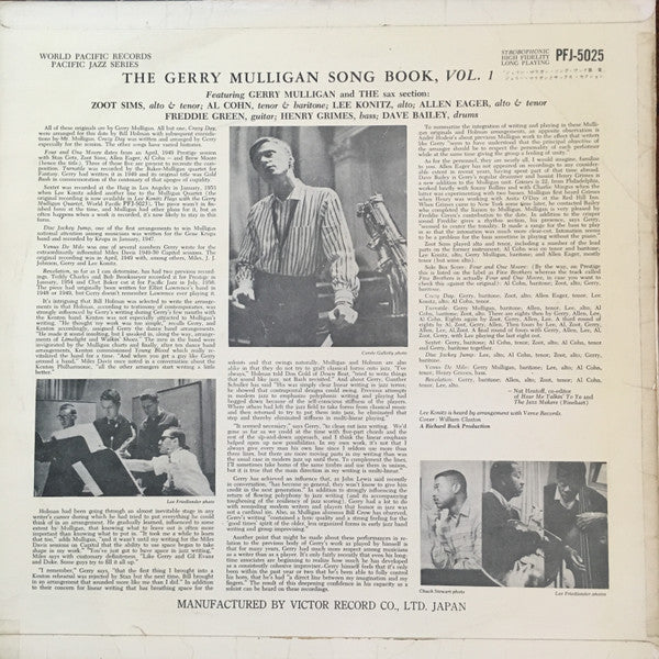 The Gerry Mulligan Songbook Volume 1