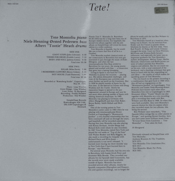 Master Release: Tete! by Tete Montoliu Trio