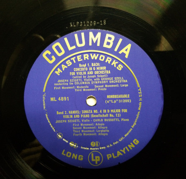 Concerto In G Minor For Violin And Orchestra / Concerto In D Minor For Violin And Orchestra / Sonata No 4 In D Major For Violin And Piano / Sonata No 4 In D Major For Violin And Piano