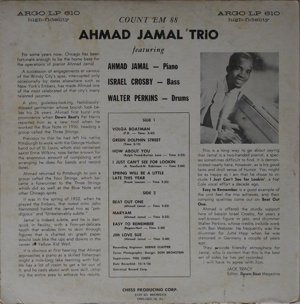 Master Release: Count 'Em 88 by Ahmad Jamal Trio