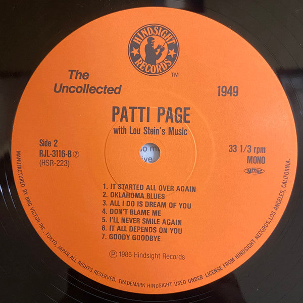 The Uncollected Patti Page With Lou Stein's Music