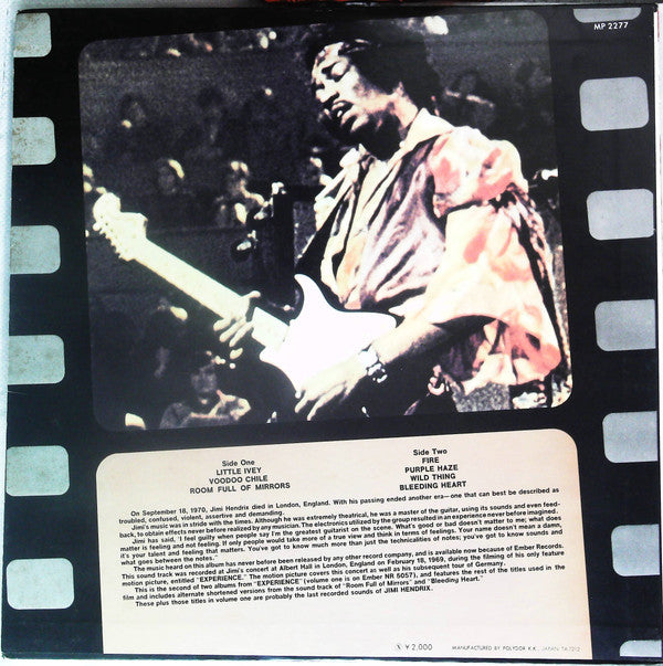 More "Experience" Jimi Hendrix (Titles From The Original Sound Track Of The Feature Length Motion Picture) (Volume Two)
