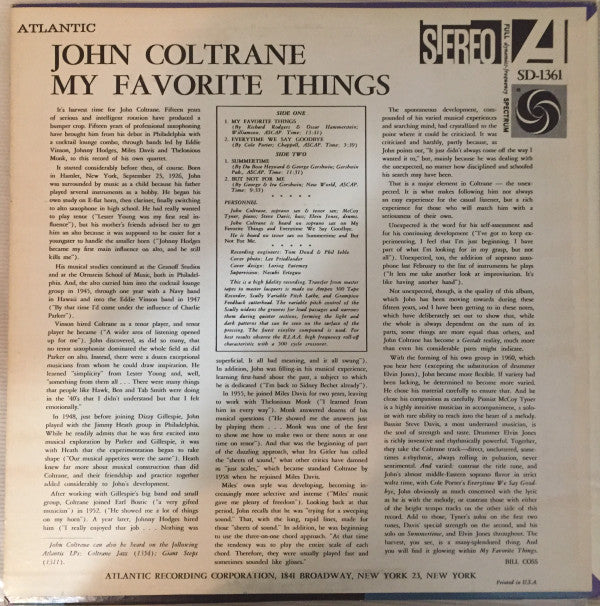 Release: My Favorite Things-Vinyl-US-1969-1361, SD-1361, SD 1361-10375176