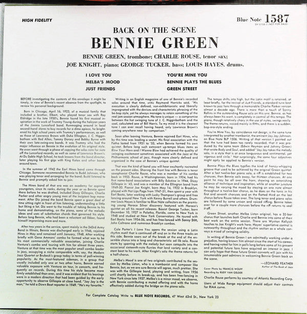 Release: Back On The Scene-Vinyl-Japan-None-BLP 1587, DY 5708-2-21423049