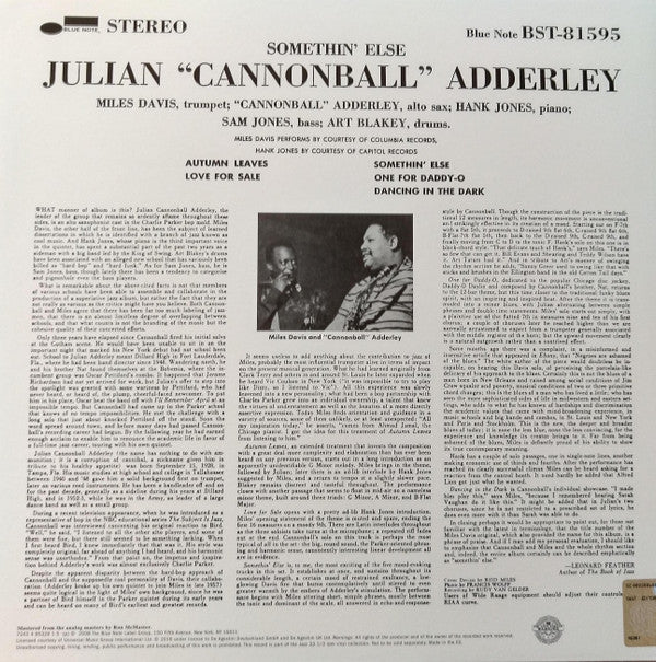 Release: Somethin' Else-Vinyl-Europe-2016-BST-81595, 7243 4 95329 1 5-16816011