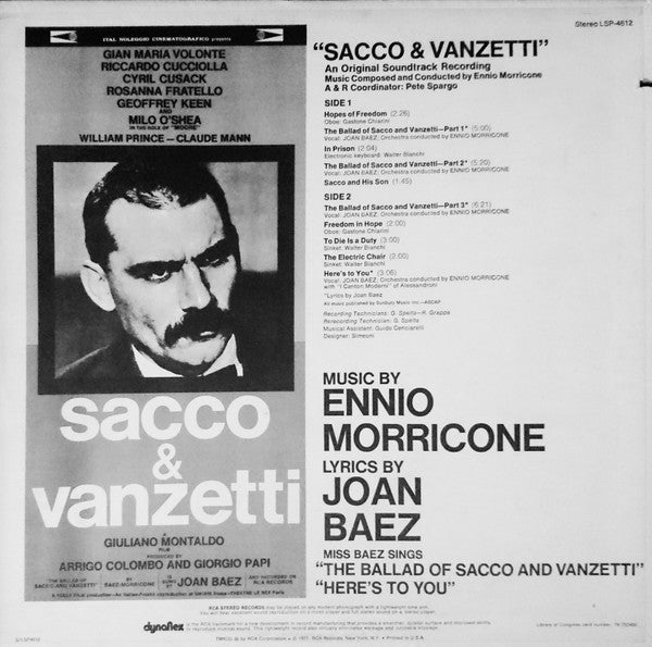Release: Sacco E Vanzetti (Colonna Sonora Originale Del Film)-Vinyl-US-1971-LSP-4612-13914851