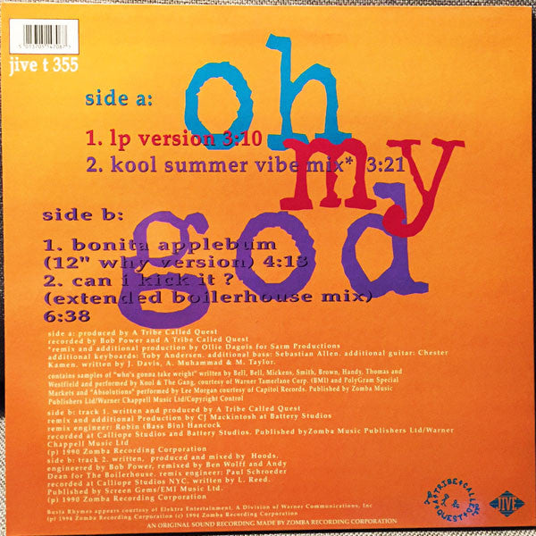 Release: Oh My God-Vinyl-UK-1994-JIVE T 355-98113