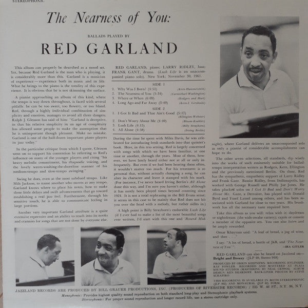 Release: The Nearness Of You-Vinyl-US-1966-JLP 962-15163033