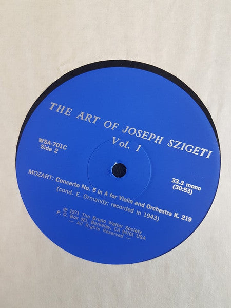 Master Release: The Art Of , Vol.1 by Joseph Szigeti