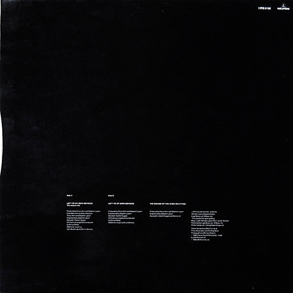 Release: Left To My Own Devices-Vinyl-UK-1988-12RS 6198, 12R 6198-79886