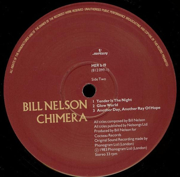 Release: Chimera-Vinyl-UK-1983-MER B 19, MER b 19, 812 099-1-30051