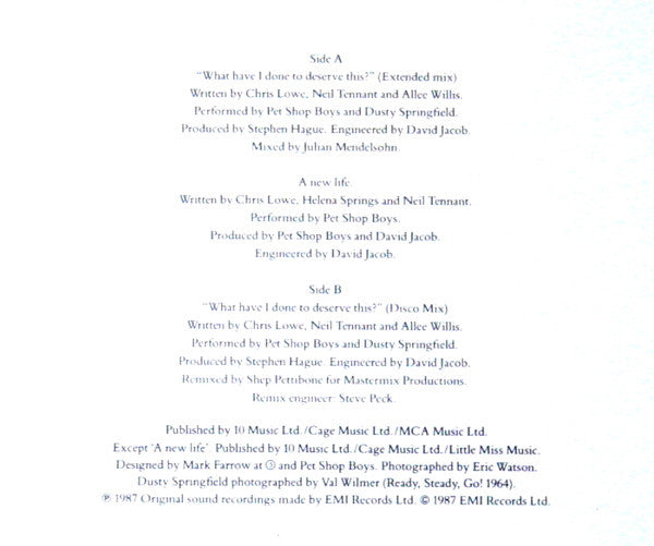 Master Release: What Have I Done To Deserve This? by Pet Shop Boys