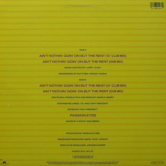 Master Release: Ain't Nothin' Goin' On But The Rent by Gwen Guthrie