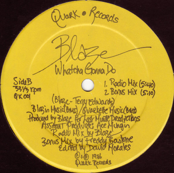 Master Release: Whatcha Gonna Do by Blaze