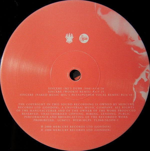 Release: Sincere-Vinyl-UK-2000-TLX 60, 562 898-1-7278